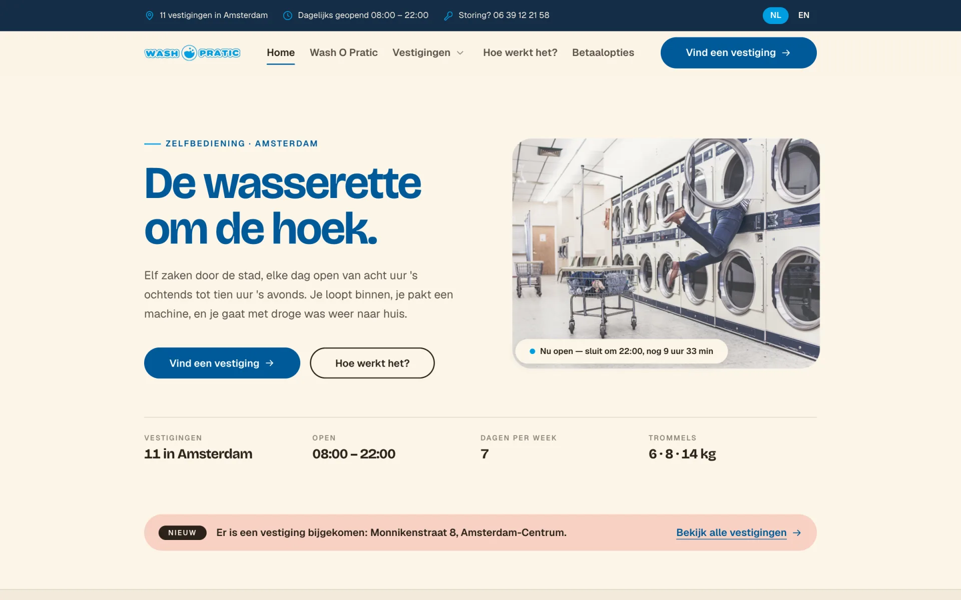 Website van Wash O Pratic B.V.